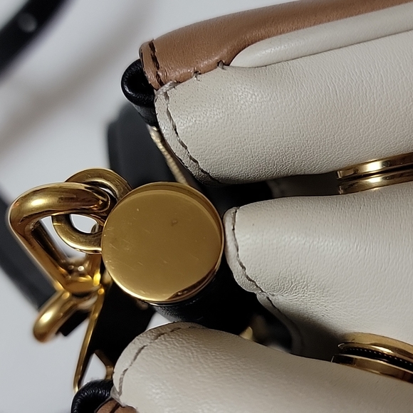 DOLCE & GABBANA Medium size two tone Tan and Mocha satchel - Picture 13 of 16